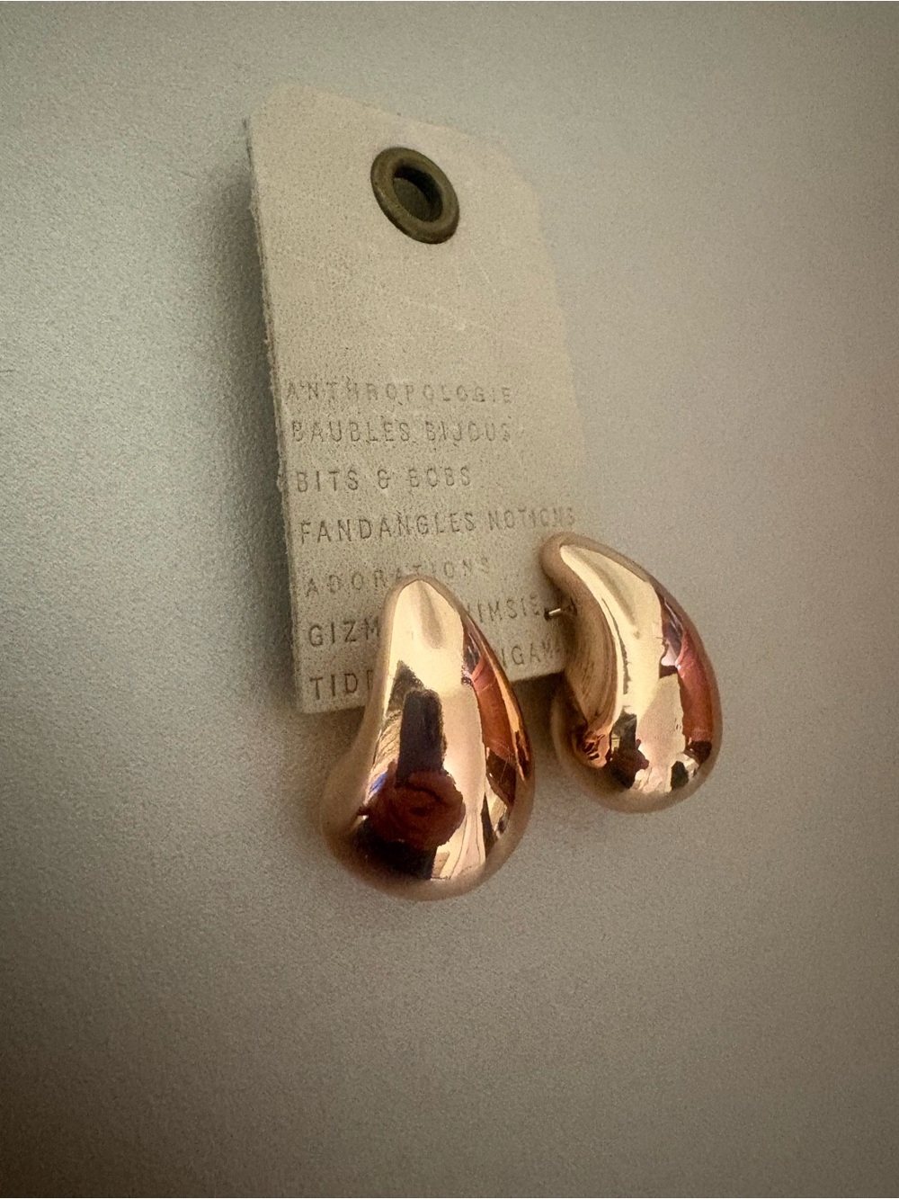 THE PETRA MINI DROP EARRINGS Anthropologie Polished Rose Gold Drop Earrings